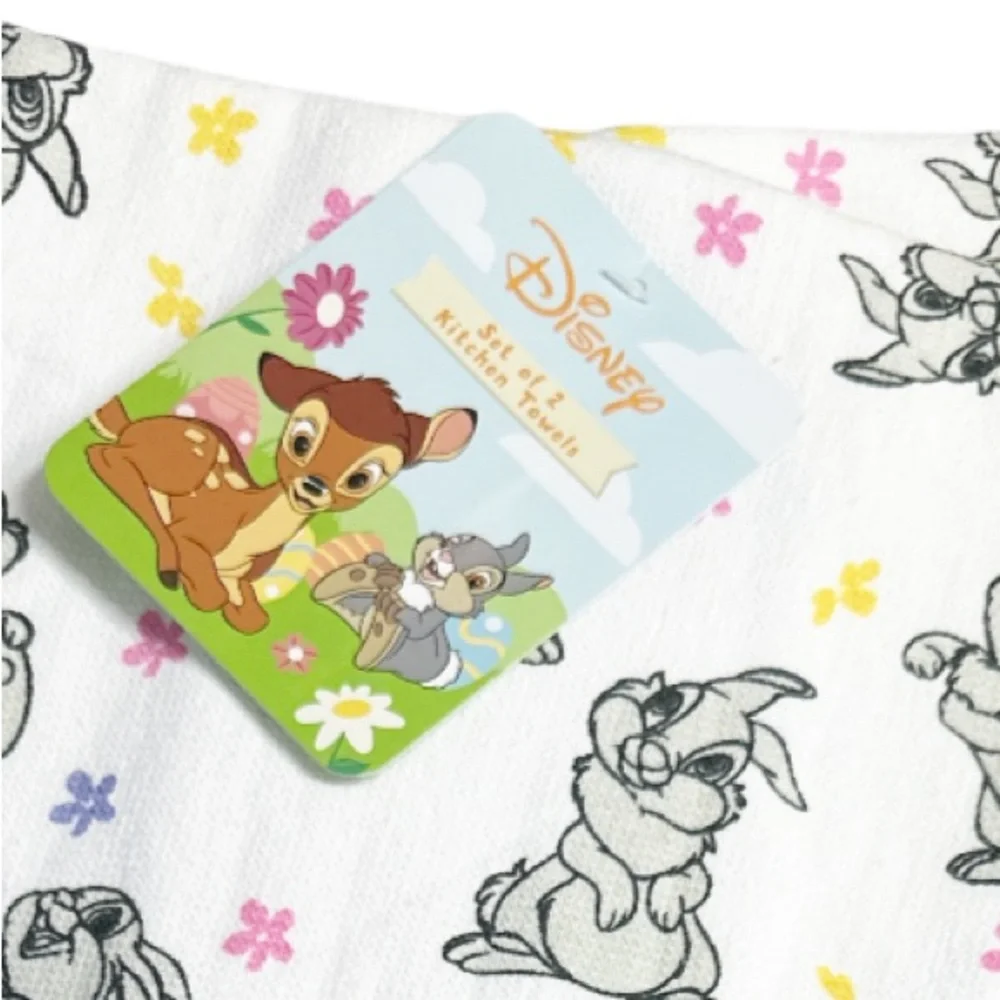 NEW Disney BAMBI THUMPER Floral Kitchen Towel Set/2